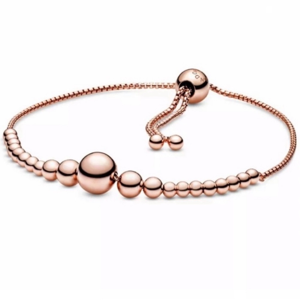 $175 New pandora rose gold string bead of bracelet